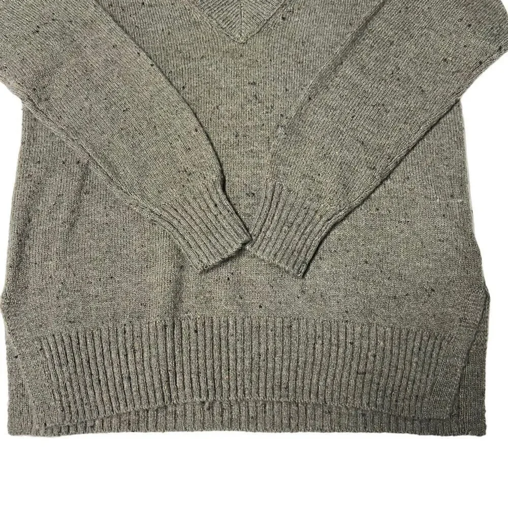 Madewell Sweater Donegal Forest Bartlett V Neck Pullover Green Black Speckled XS